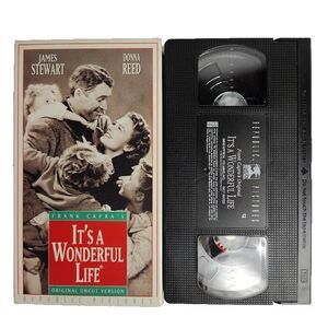 It's A Wonderful Life VHS Family James Stewart Donna Reed 2000 NR B &W Uncut